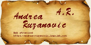 Andrea Ružanović vizit kartica